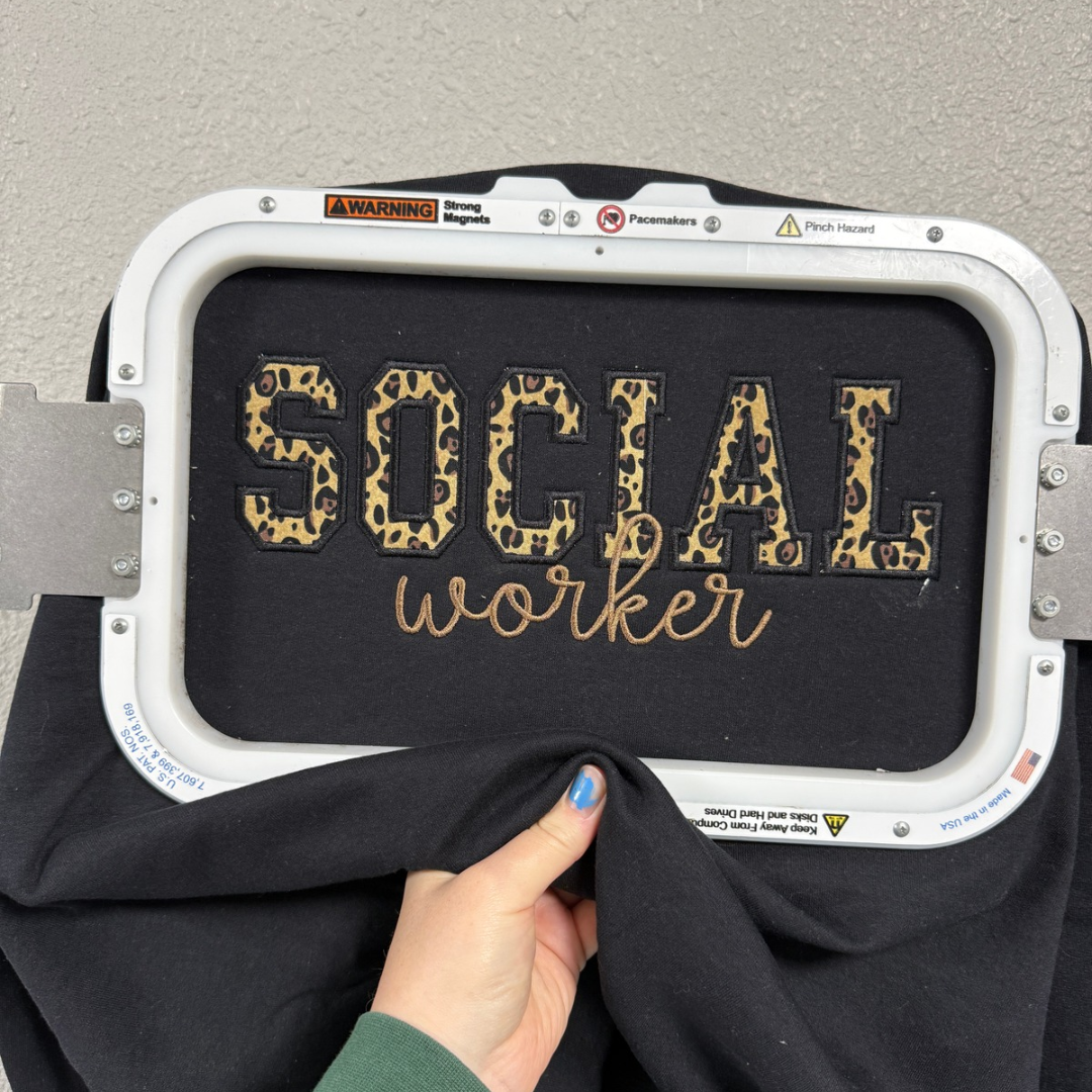 Applique Social Worker – Pixel and Thread by Ainsley