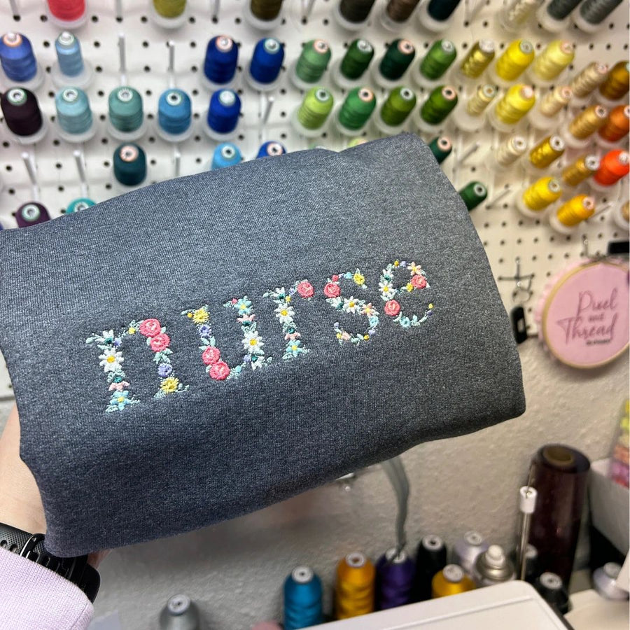 Floral Nurse Crewneck